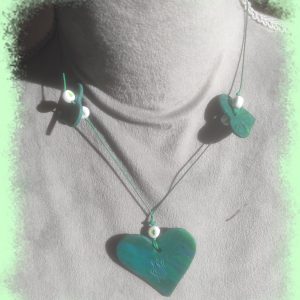 Collier cœur vert femme / VENDU