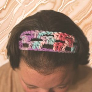 Bandeau femme rose bleu violet acrylique