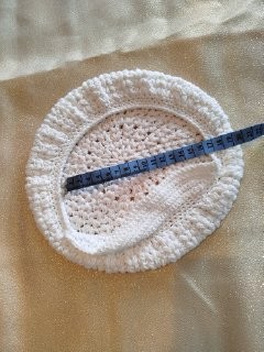béret coton blanc petite tête – Image 2