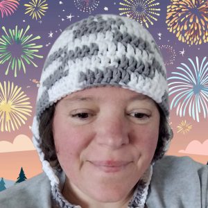 Bonnet péruvien gris/blanc acrylique