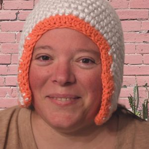 Bonnet péruvien saumon et crème acrylique