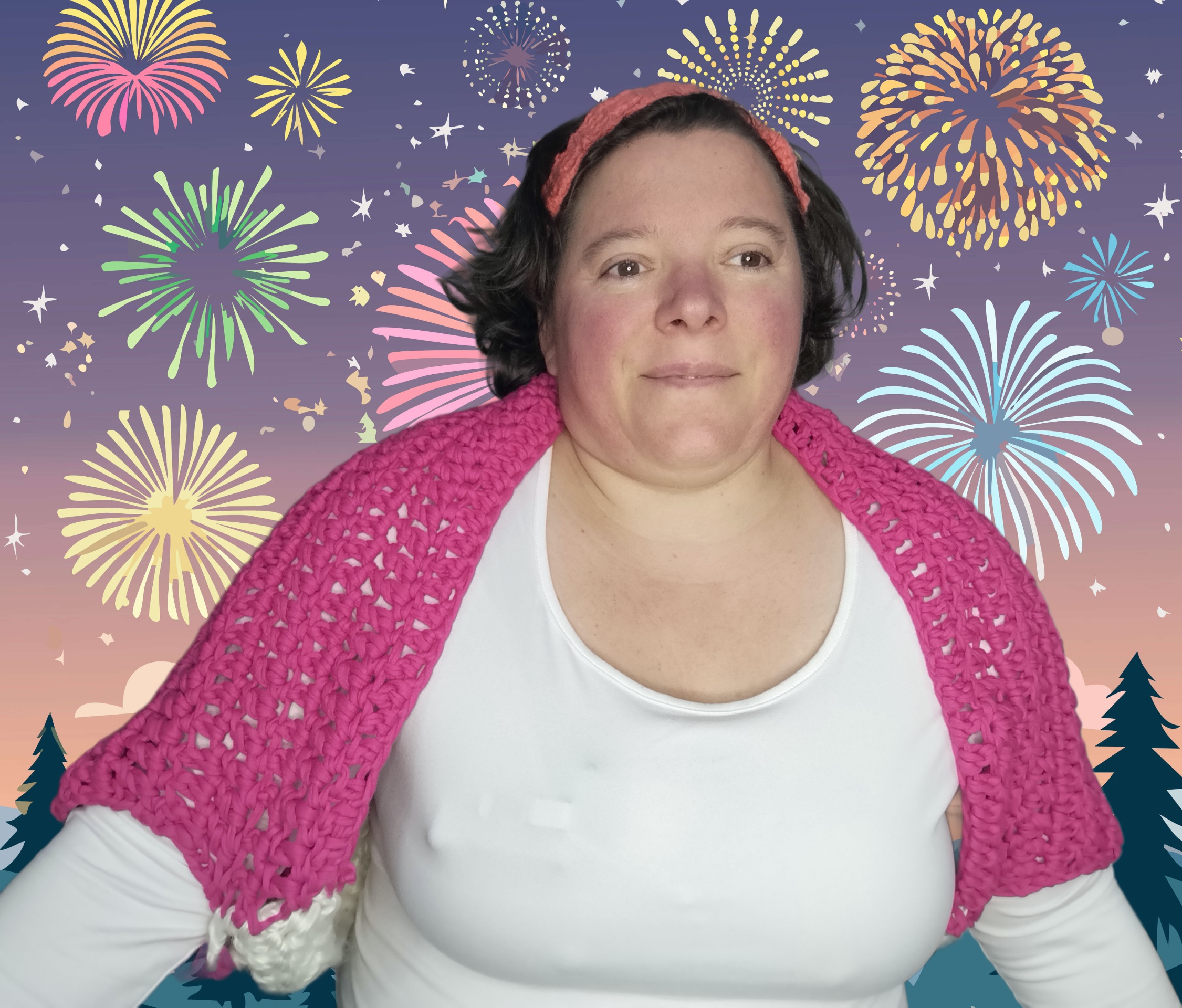 Gilet rose et crème taille 42/44 – Image 3