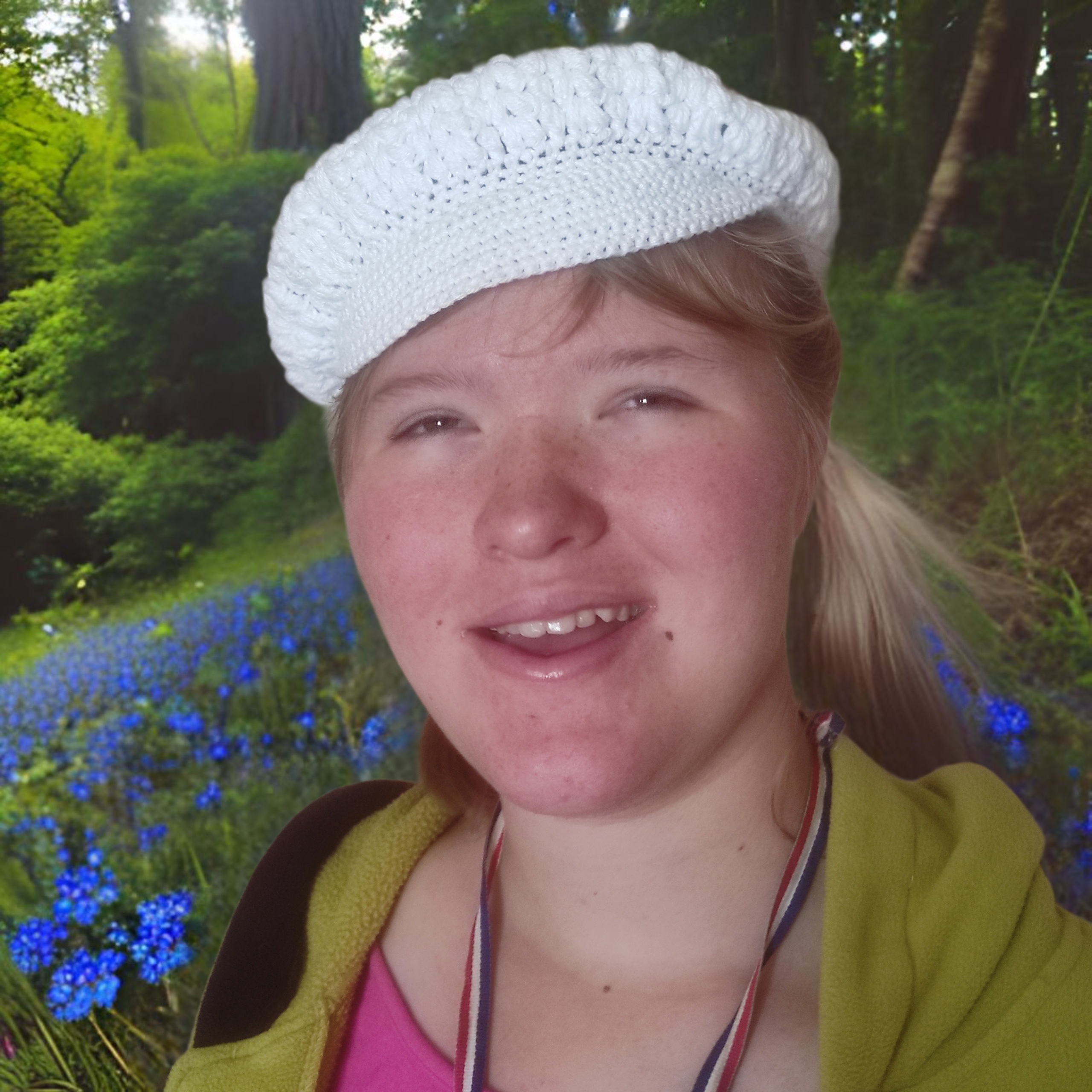 béret coton blanc petite tête – Image 4