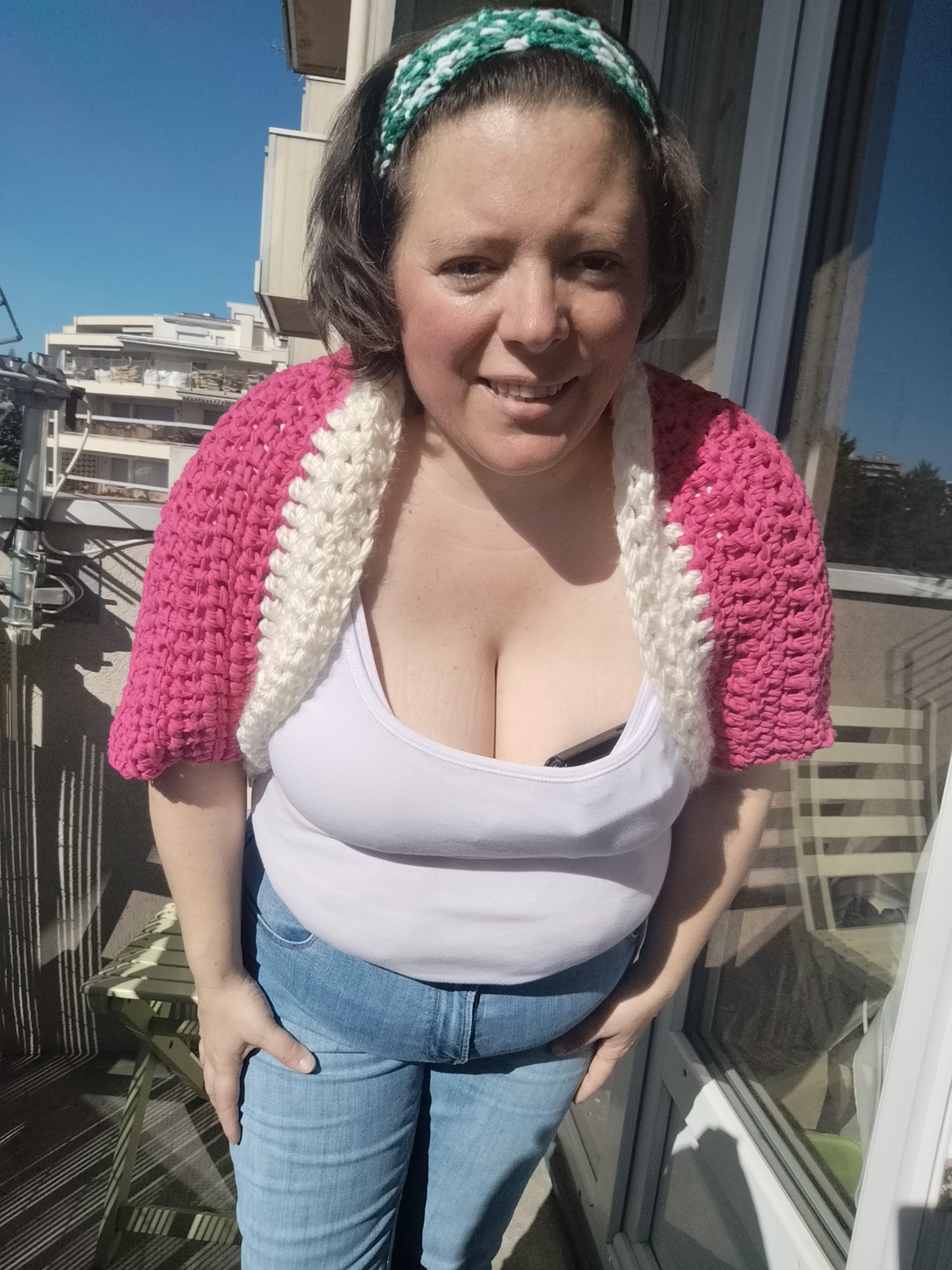 Gilet rose et crème taille 42/44 – Image 7